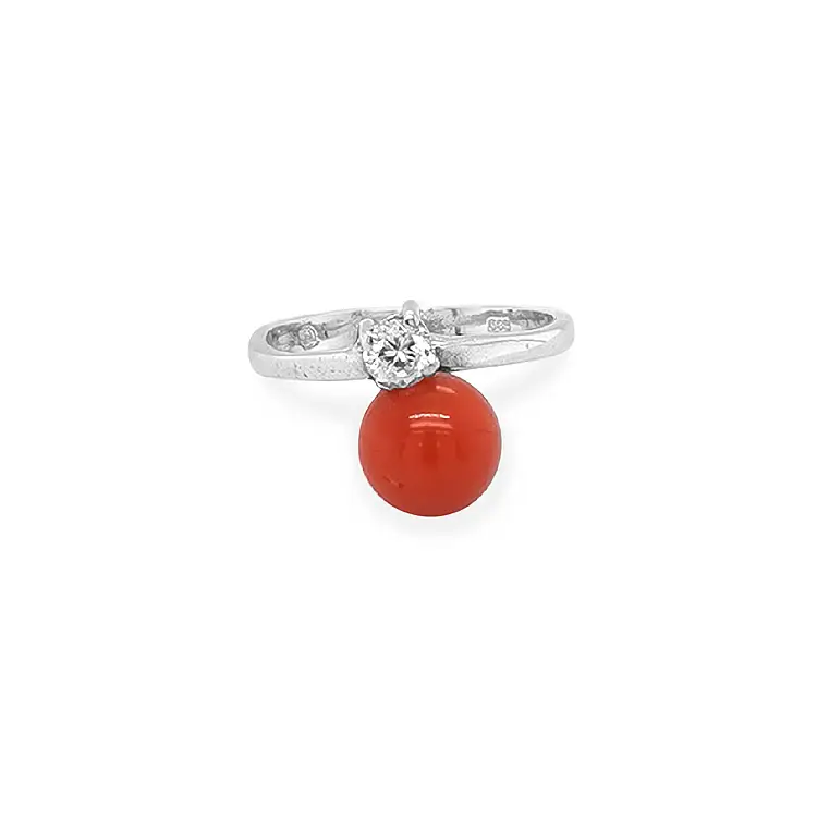 Gold Ring with Coral