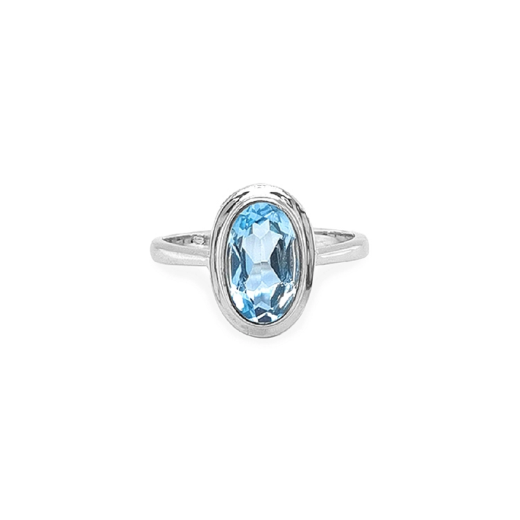 Gold Ring with Blue Zircon
