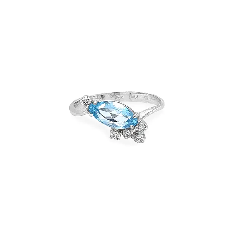 Gold Ring with Blue Zircon