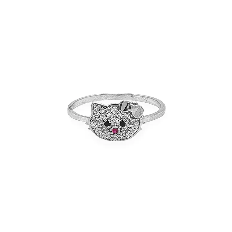 Gold Ring Hello Kitty with Zircons