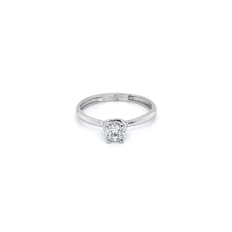 Engagement Ring with White Gold Zircon