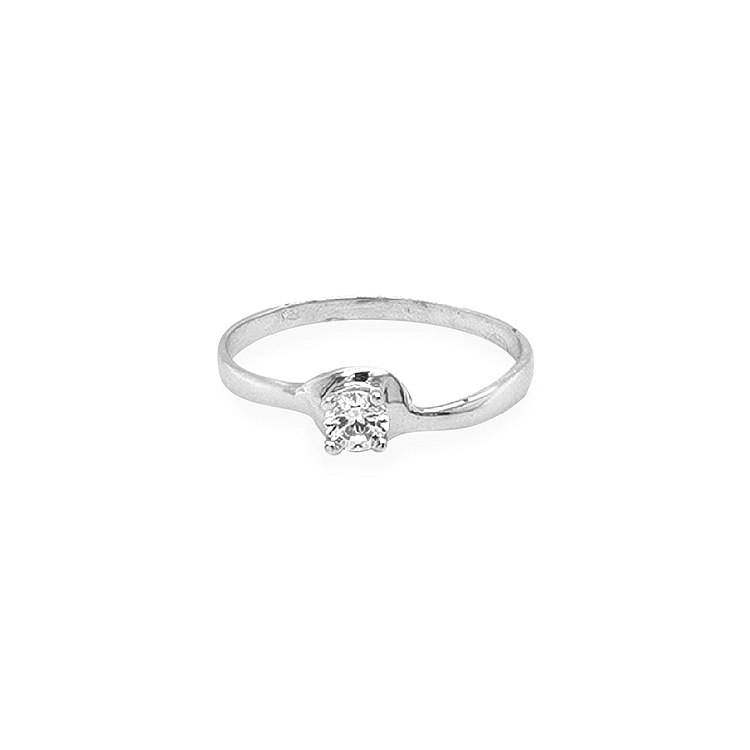Gold Engagement Ring with Zircon