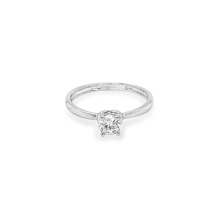 Gold Engagement Ring with Zircon
