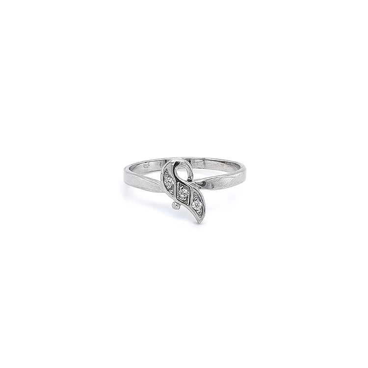 Ring with White Gold Zircons