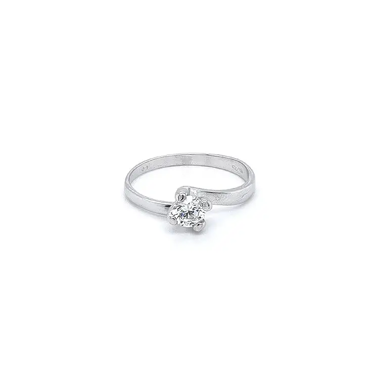 Engagement Ring with White Gold Zircon