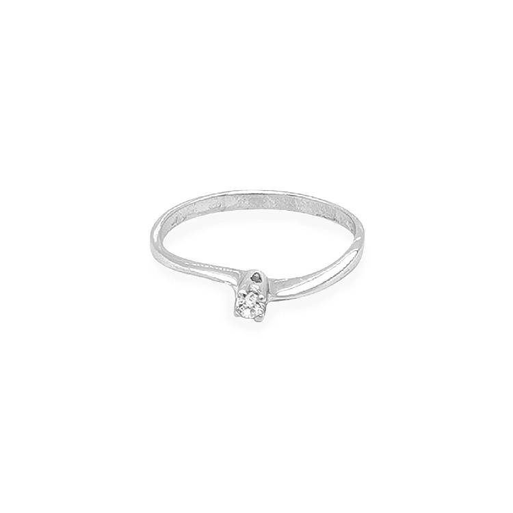 Gold Engagement Ring with Zircon