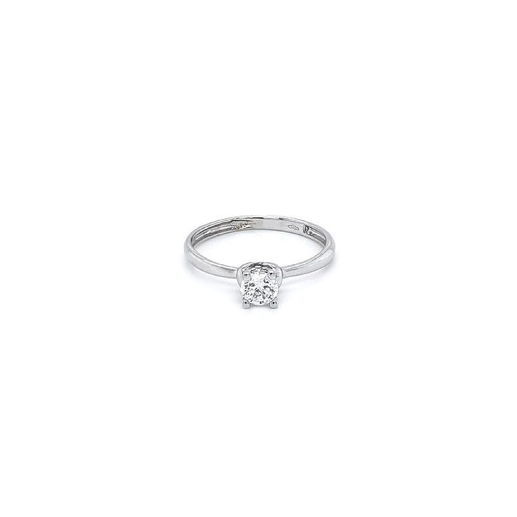 Engagement Ring with White Gold Zircon