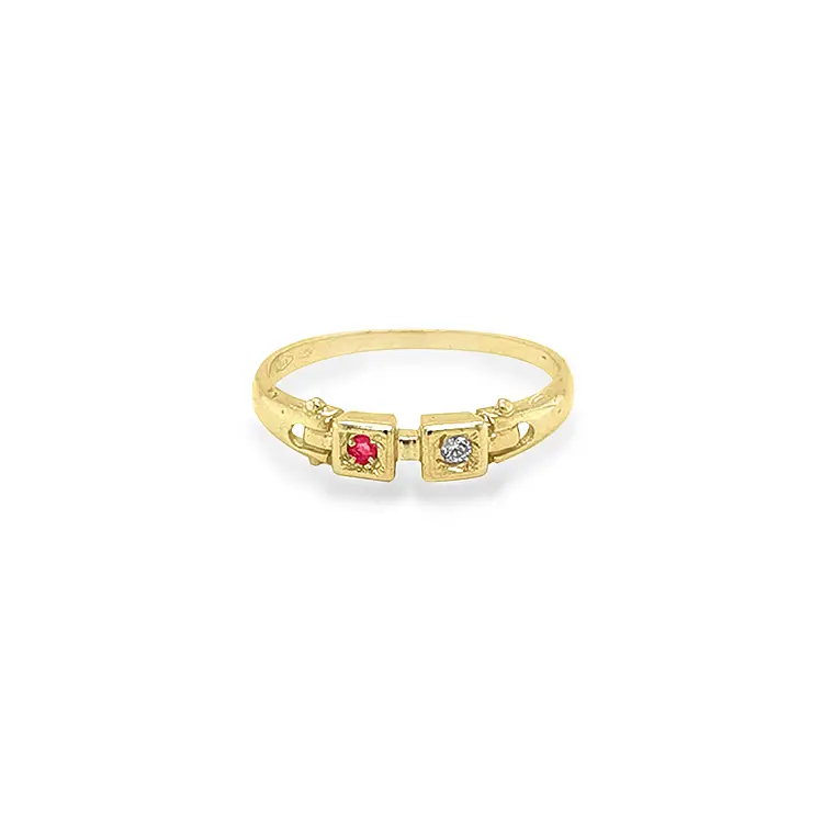 Gold Ring with Colored Stones