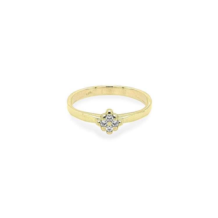 Gold Ring with Zircons