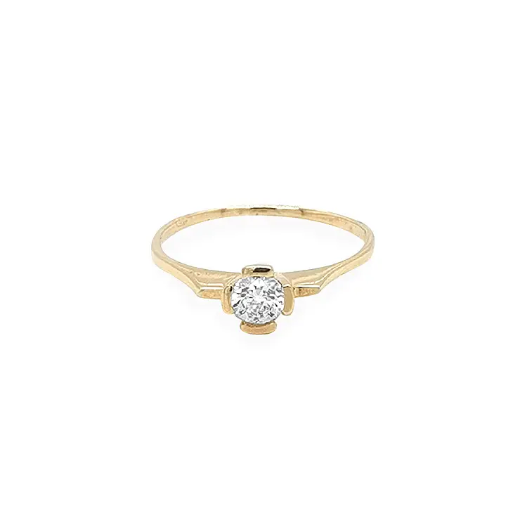Gold Ring with Zircon