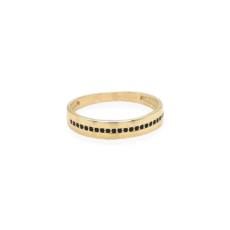 Gold Ring with Black Zircons
