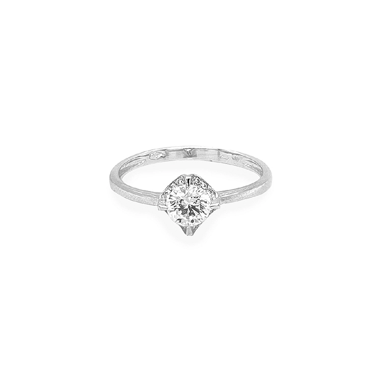 Gold Engagement Ring with Zircones