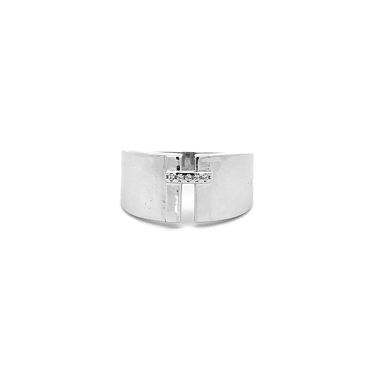 White Gold Ring with Zircons