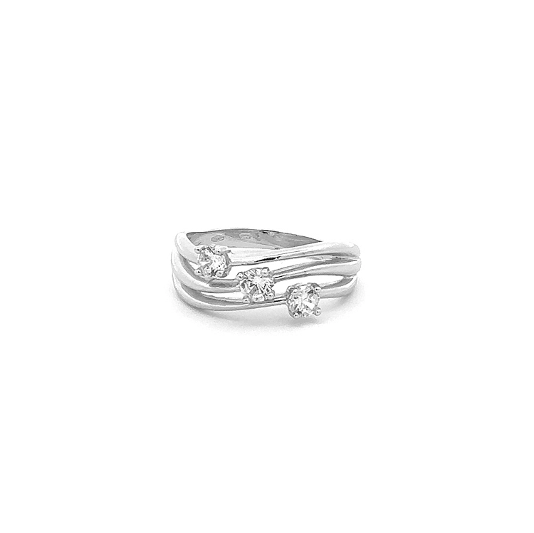 Gold Ring with Zircons