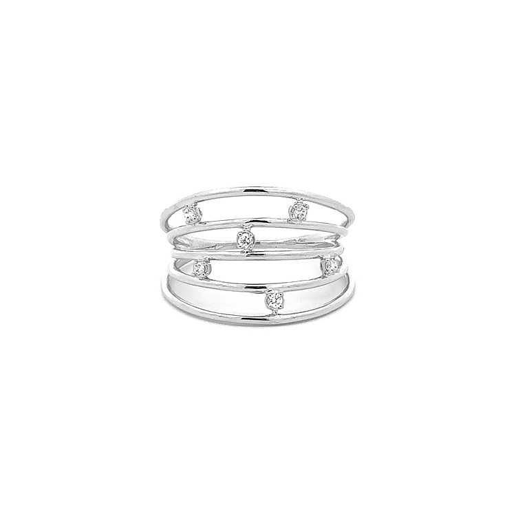 Gold Ring with Zircons