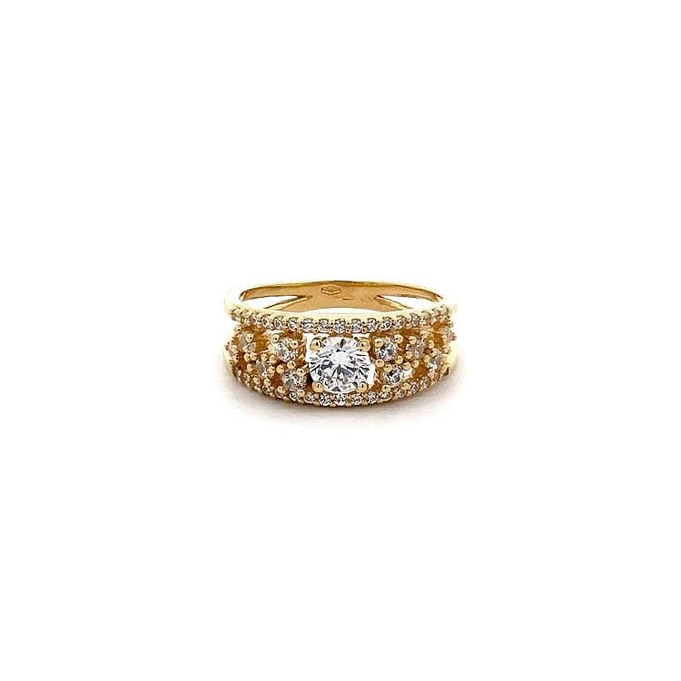 Gold Ring with Zircons