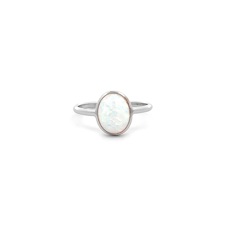 Ring with Opal from White Gold