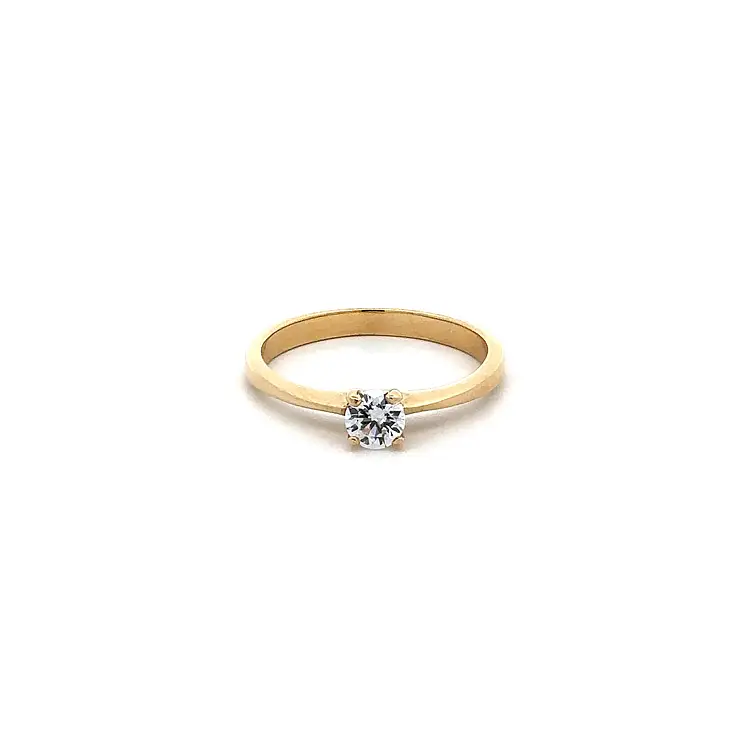 Gold Zircon Tooth Ring