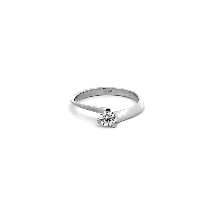 Engagement Ring with White Gold Zircon