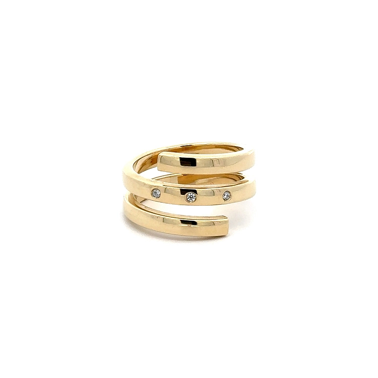 Gold Ring with Zircons