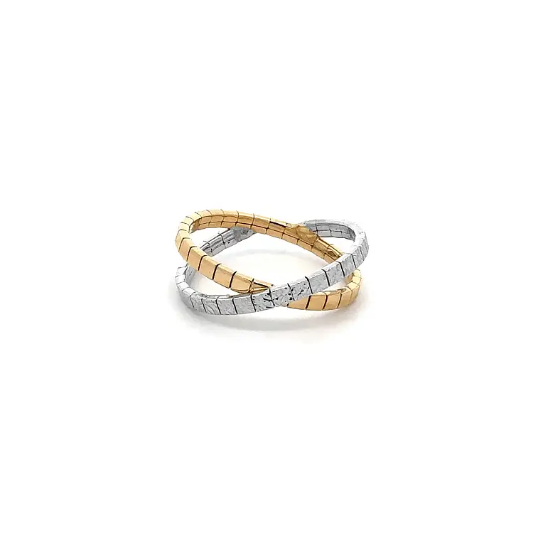 Luxury Two-tone Ring in Harmony of Yellow and White Gold