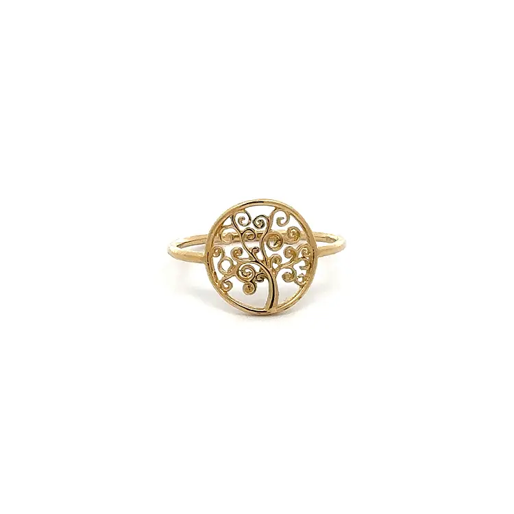 Gold Ring with Tree of Life Symbolism