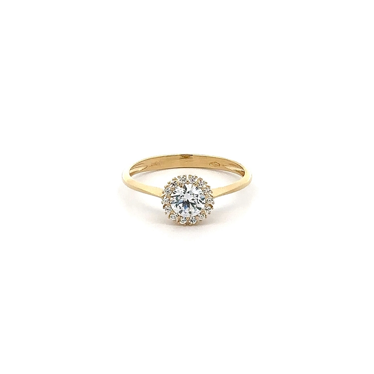 Gold Ring with Zircons