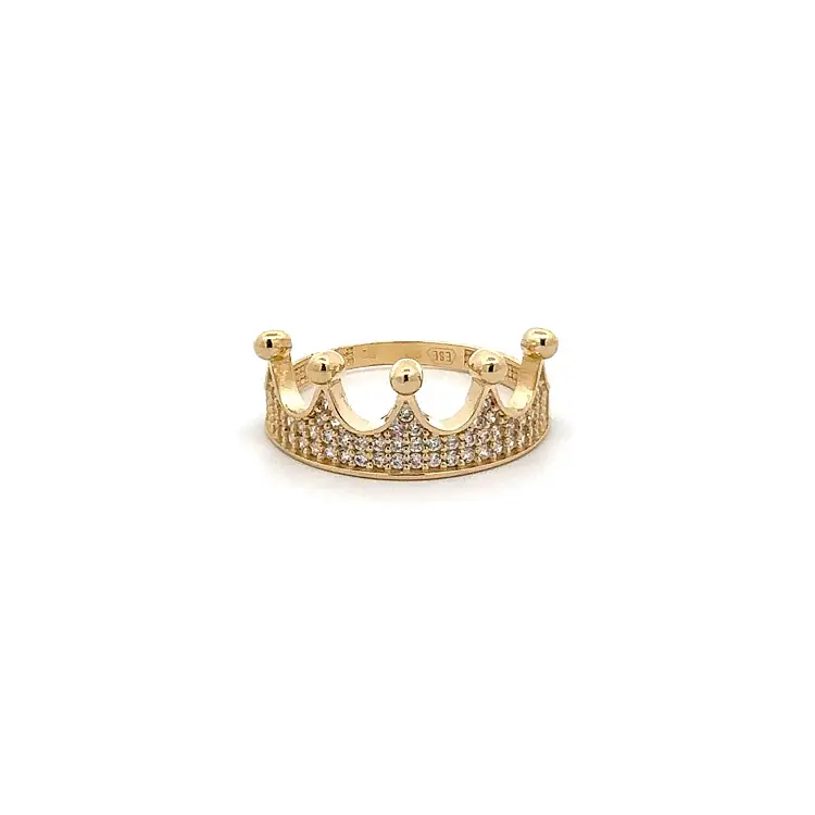 Luxury Ring in the Shape of the Royal Crown of Yellow Gold
