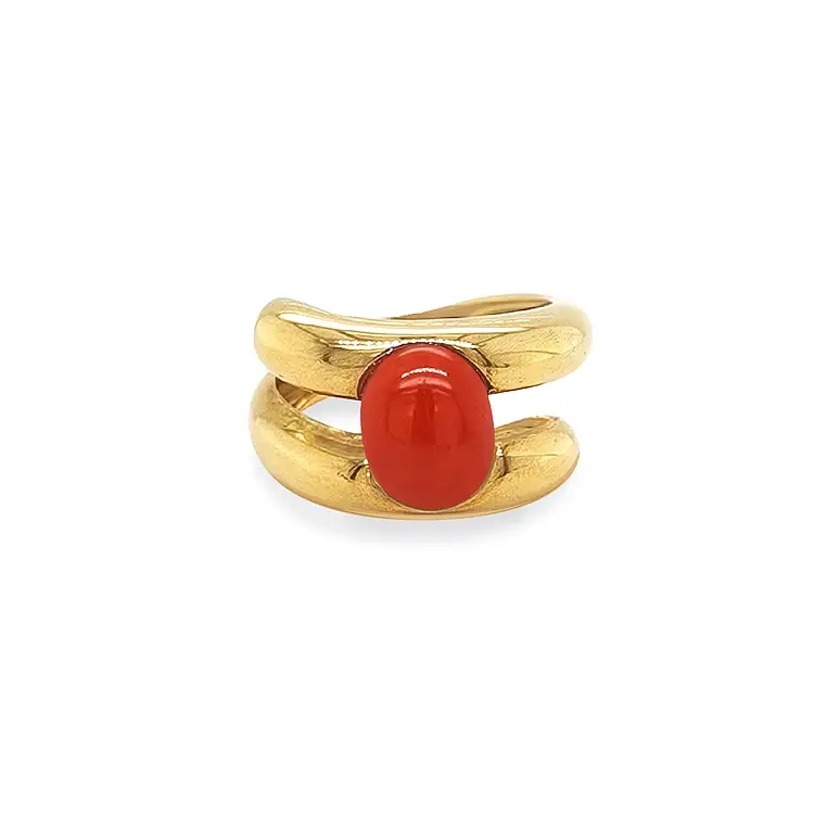 Gold Ring with Coral