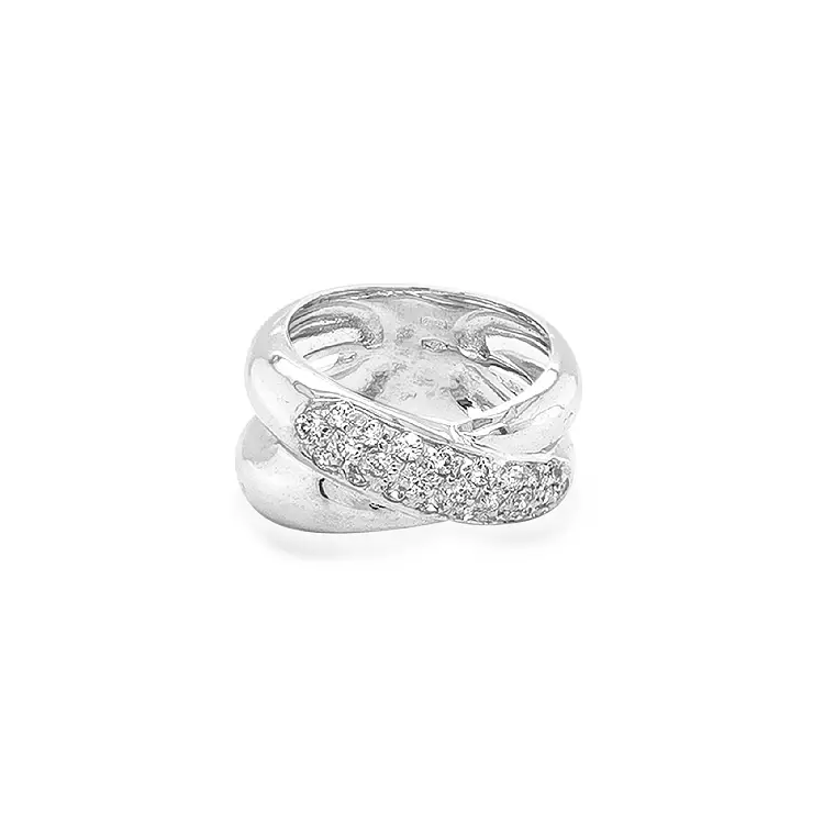 Ladies Ring with White Gold Zircones