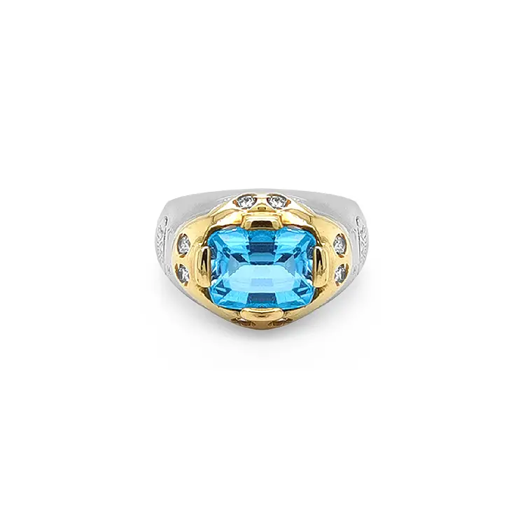 Gold Ring with Blue Stone
