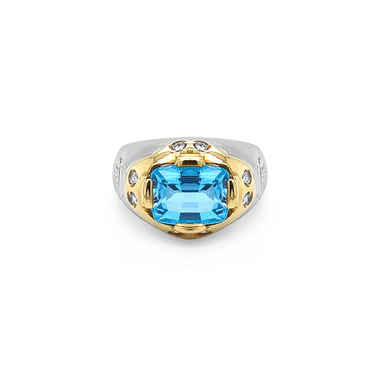 Gold Ring with Blue Stone