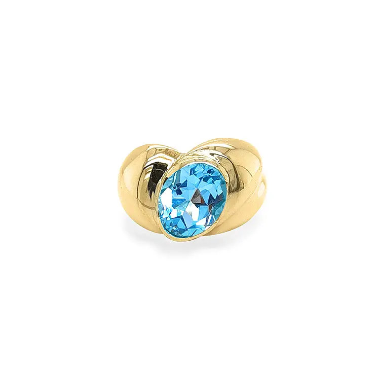 Gold Ring with Blue Stone