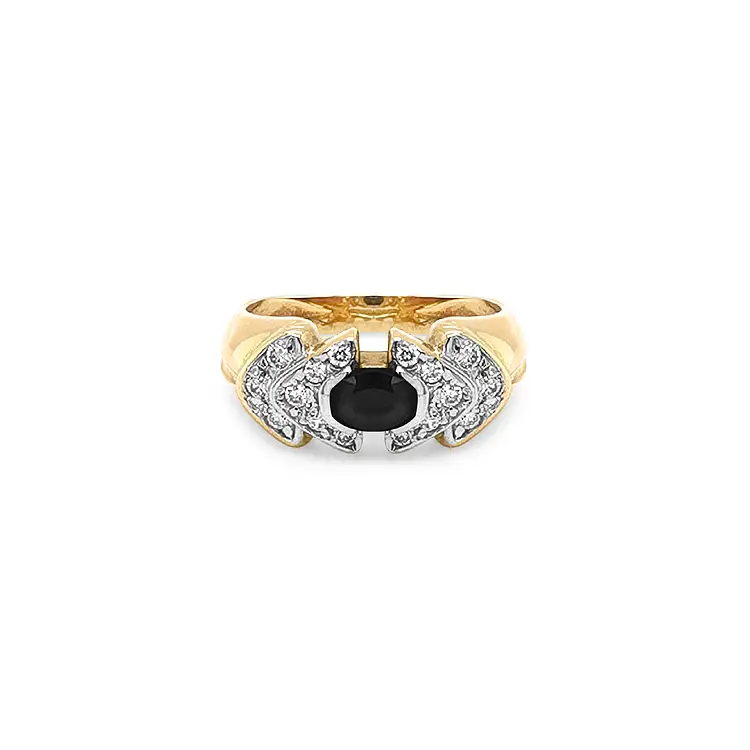 Gold Ring with Zircons