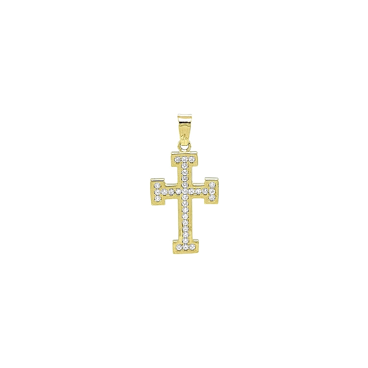 Gold Pendant with Zircons