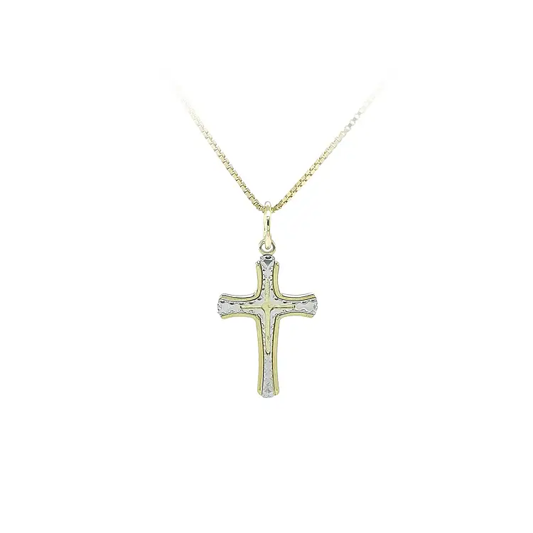 Pendant Cross of Combined Gold