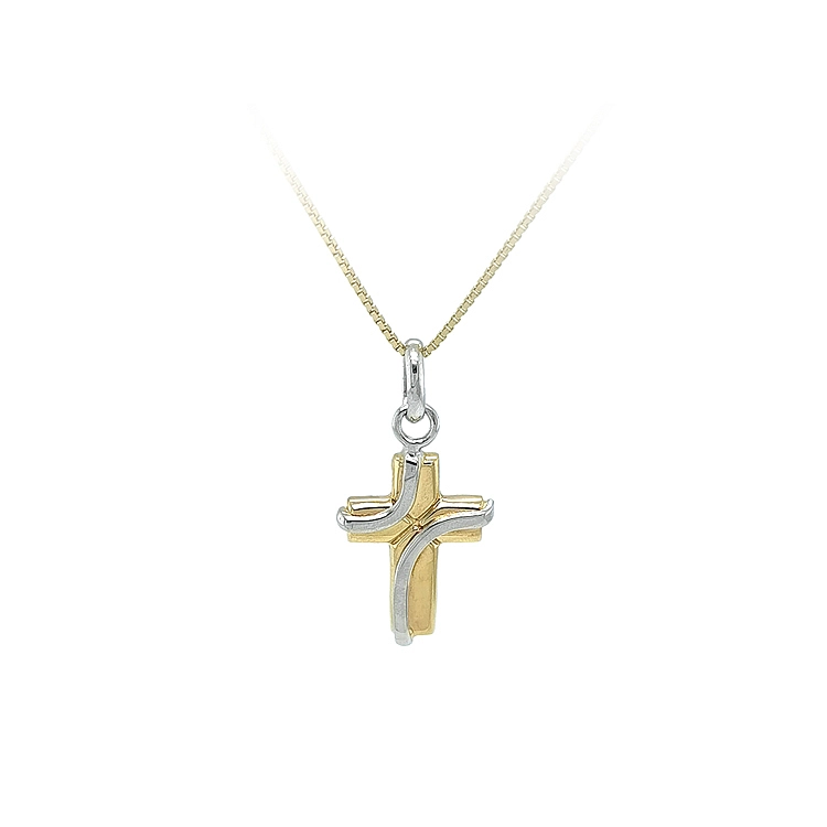 Pendant Cross of Combined Gold