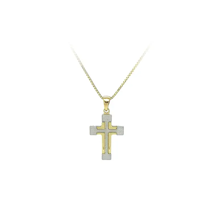 Pendant Cross of Combined Gold