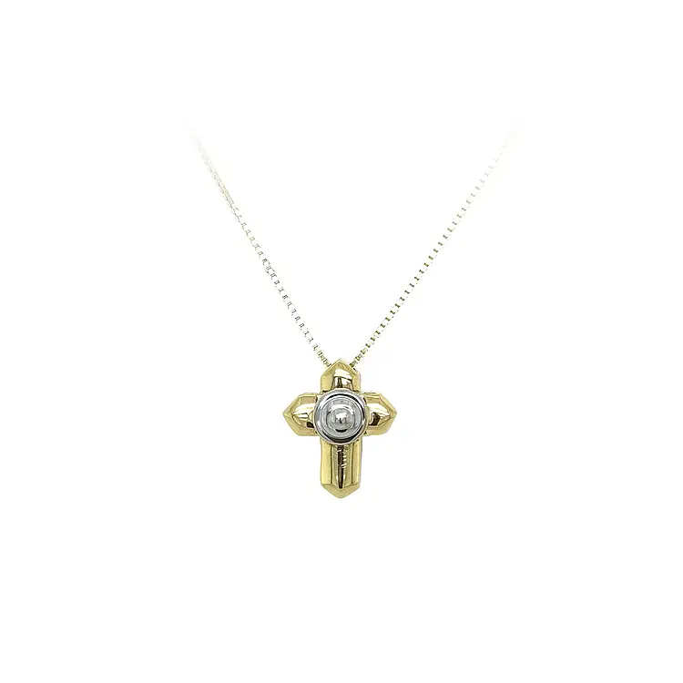 Pendant Cross of Combined Gold