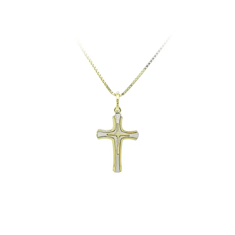 Pendant Cross of Combined Gold