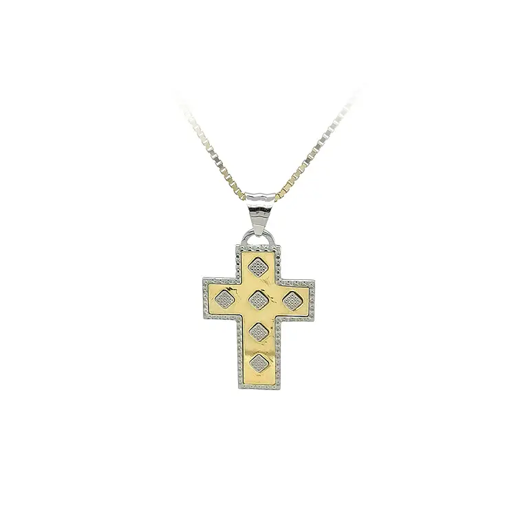 Pendant Cross of Combined Gold