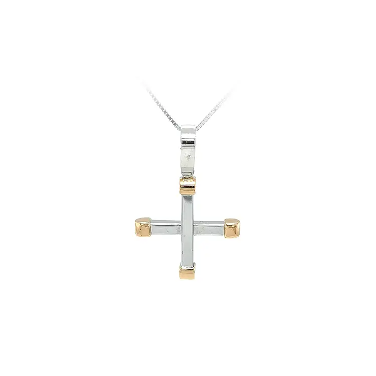 Pendant Cross of Combined Gold