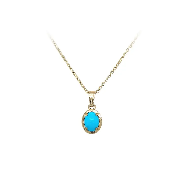 Gold Pendant with Turquoise