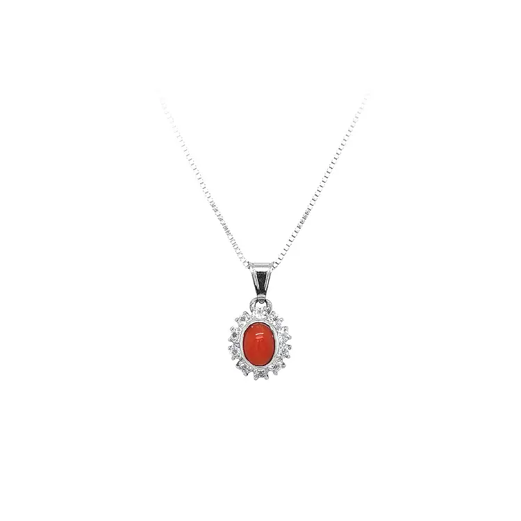 Pendant with White Gold Coral