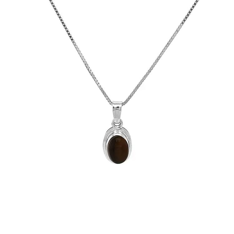 Gold Pendant with Tiger Eye