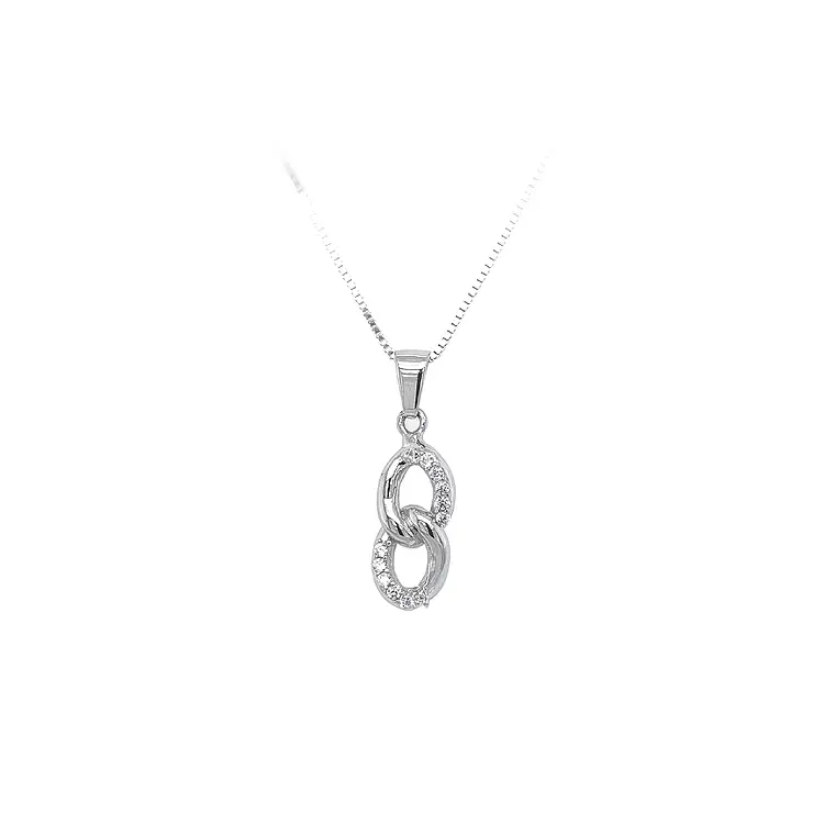 Pendant with White Gold Zircons