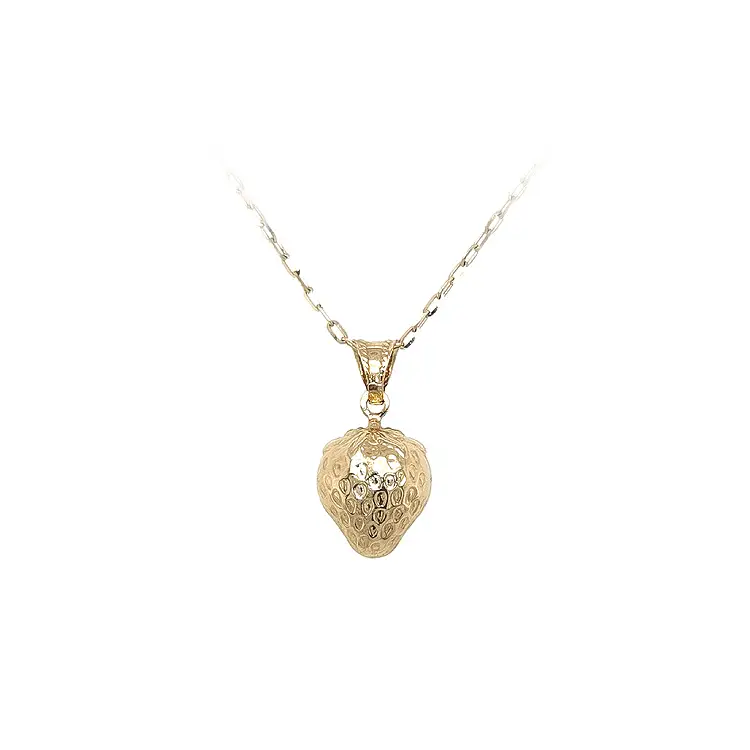 Gold Pendant Fruit Strawberry