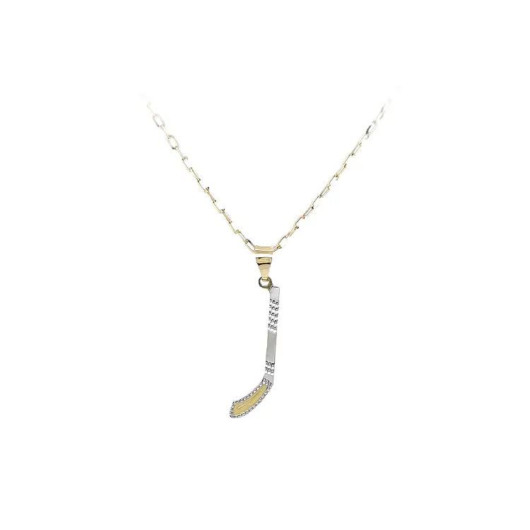 Pendant Hockey Stick made of Combination Gold