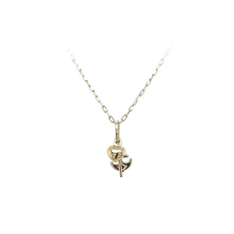 Gold Pendant Heart, Anchor, Cross