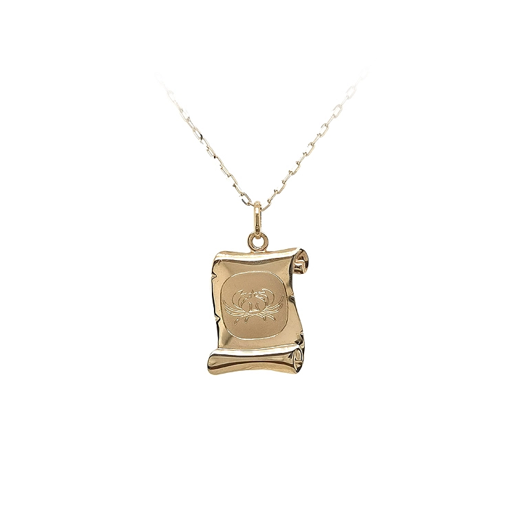 Gold Pendant Sign of the Crab